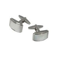 Men\'s Silver & Clear Barrel Cufflink