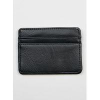 mens black faux leather card holder black