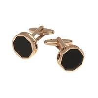 Men\'s Rose Round Onyx Cufflink