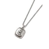 mens silver look humanity stamp pendant necklace silver