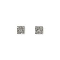 mens silver look square earrings silver