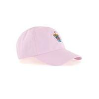 Mens Purple Lilac Milkshake Badge Cap, Purple