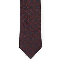 Mens Purple Black and Burgundy Jacquard Print Tie, Purple