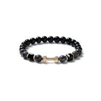 Mens Black Bead Bolt Bracelet*, Black