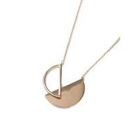 Mens Gold Look Cross Over Semicircle Necklace*, GOLD