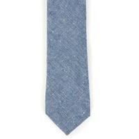 mens blue textured cotton tie blue