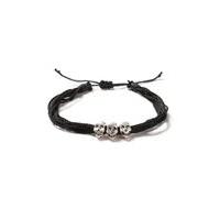 Mens Black Thread Skull Bracelet*, Black