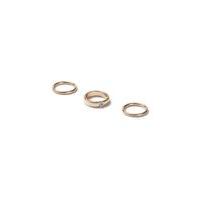 mens gold look crystal detail ring 3 pack gold
