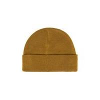 Mens Yellow Mustard Flat Knit Beanie, Yellow