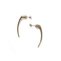 mens gold look mega spike earrings gold