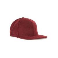 Mens Red Burgundy Corduroy Snapback Cap, Red