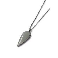 mens grey gunmetal look shard necklace grey