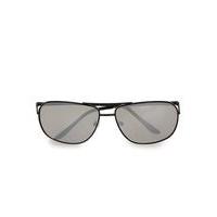 mens black mirrored navigator sunglasses black