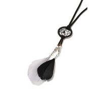 Mens Grey Black Fabric Dream Catcher Necklace*, Grey