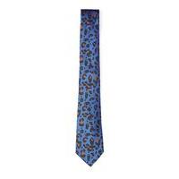 mens blue leopard print 7cm tie blue