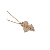 Mens Gold Look Los Angeles Tag Necklace*, GOLD
