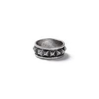 mens antique silver look spike ring silver