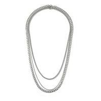 mens metallic silver mixed chain metallic