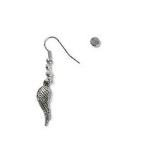 Mens Silver Look Wing and Stud Earring Pack*, SILVER