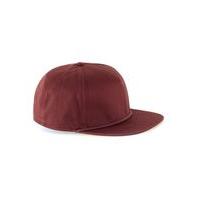 mens burgundy textured snapback cap red