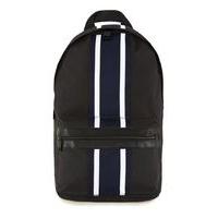 mens black and navy stripe backpack black