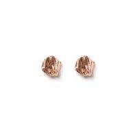 mens rose gold look textured stud earrings gold