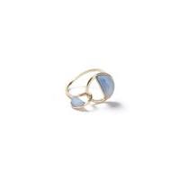 mens gold look and blue circle link ring blue