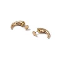 Mens Gold Look Curled Spike Earrings*, GOLD