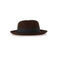 Mens Dark Brown Smart Wool Hat, Brown