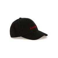 Mens Black And Red Panel Curved Peak Cap, Black