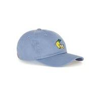 Mens Washed Blue Lemon Motif Curved Peak Cap, Blue