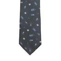 Mens Black Bug Print Tie, Black