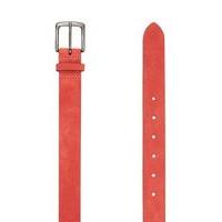 Mens Red Suede Coral Slim Belt, Red