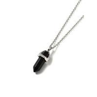 Mens Black Shard Necklace*, Black