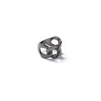 Mens Grey Gunmetal Look Chain Band Ring*, Grey