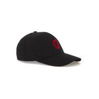 mens black smiley badge curve peak cap black