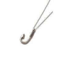 mens silver look hook pendant necklace silver