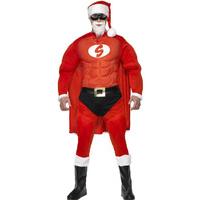 Men\'s Super Fit Santa Fancy Dress Costume and Beard