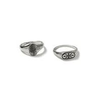 Mens Etched Silver Ring 2 Pack*, SILVER
