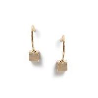 Mens Black Gold Cube Earrings*, Black