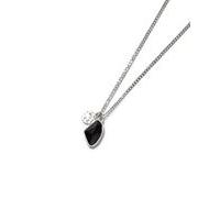 Mens AAA Silver Look and Black Cluster Necklace*, SILVER