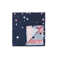 mens blue paint splat pocket square blue