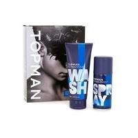 mens blue marine body wash and spray set blue