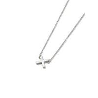 mens silver look offset cross necklace silver