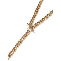 Mens Gold Look T-Bar Chain Necklace*, GOLD