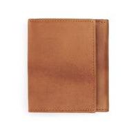 Mens Brown Tan Leather Trifold Wallet, Brown