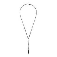 Mens Black Wooden Shard Rosary Necklace*, Black