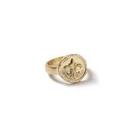 mens gold look crest ring gold