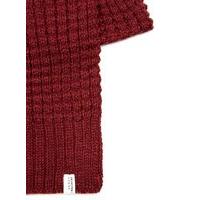 Mens SELECTED HOMME Burgundy Waffle Textured Scarf, Red