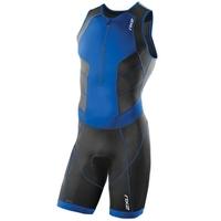 Mens Perform Front Zip Trisuit - Ink and Cobalt Blue